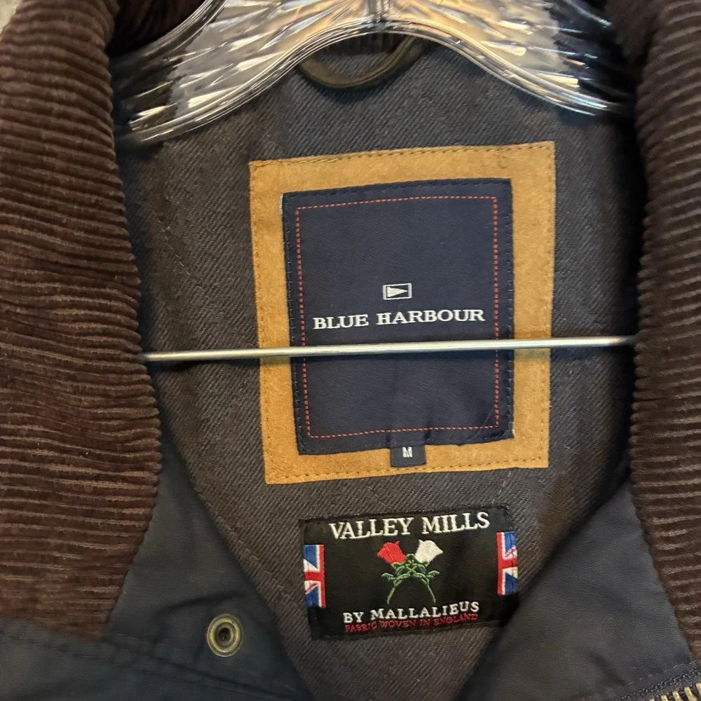 Blue Harbour Men Valley Mills Mallalieus Hybrid Coat M England Wool Tweed Navy